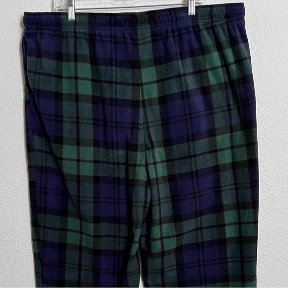 Croft & Barrow Green Blue Plaid Checked Ultra Plush Lounge Sleep Pants XL Tall - Picture 5 of 11